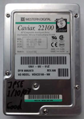 Western Digital Caviar WDAC22100-18H 2 GB 5200 1/MIN 3,5 Zoll PATA-Festplatte