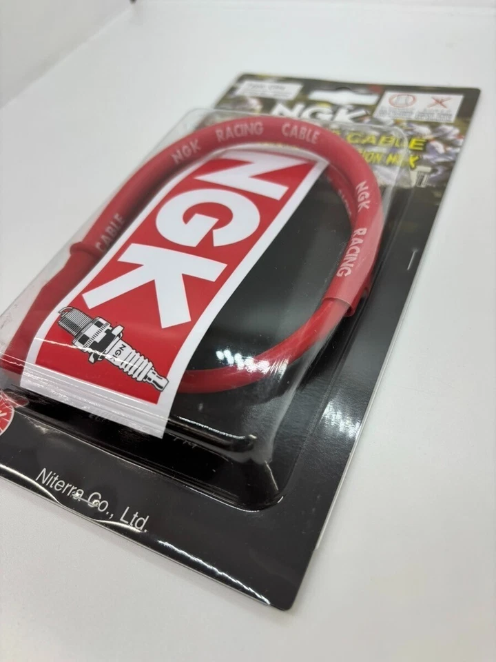 Spark plug connector CR4 Racing 10/12/14 mm 90° red NGK with 500 mm cable - Image 2 of 4