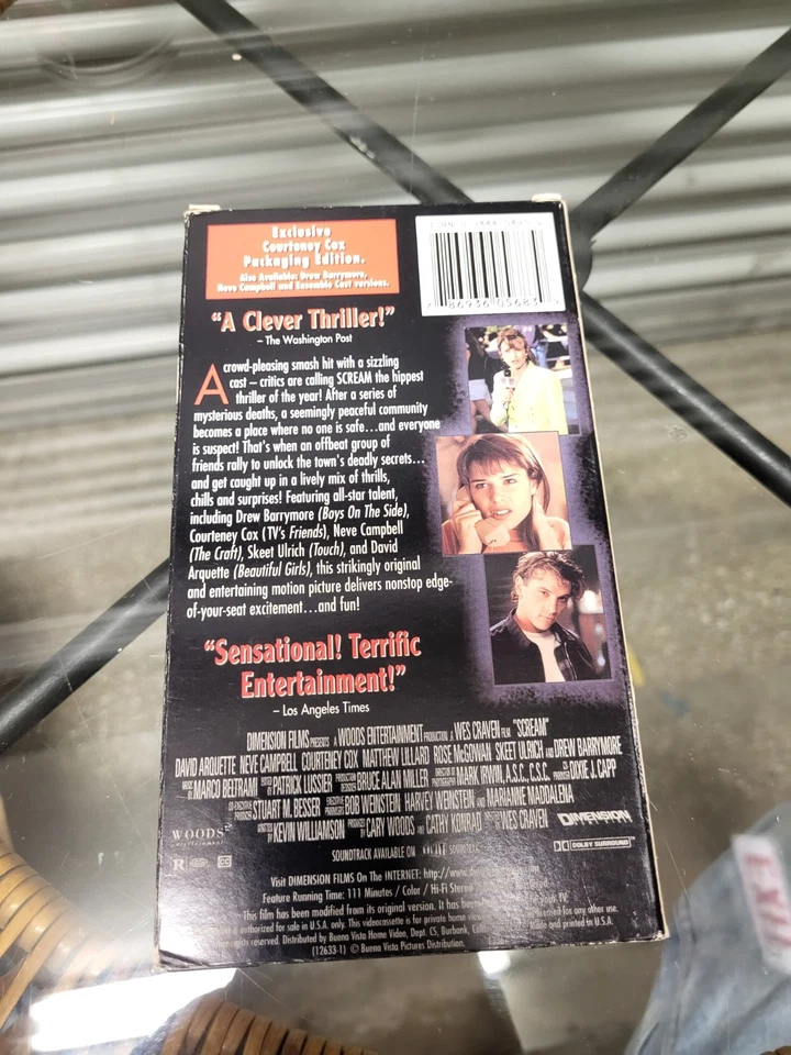 Scream 1996 Film (VHS) Blue Cover Variant Wes Craven Classic Horror Foto 3 de 4