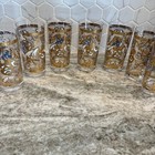 Mcm Mardi Gras Mask, Face, Gold Tumblers, Very Rare Set Of 7