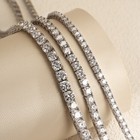 Used-4mm-55cm MOISSANITE Tennis Chain S925 Sterling Silver Necklace - Men Women — photo 7