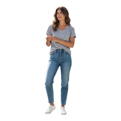Awake Women's Large Gray Heathered Pocket Cotton Blend Cuffed Sleeves Tee Shirt