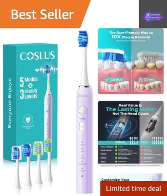 Ultra-Clean Schallzahnbürste für Erwachsene: 4 Köpfe, 5 Modi, Tiefenreinigungskraft