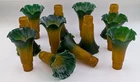 Vintage Green Amber Swirl Glass Tulip Lily Lamp Shade Dale Tiffany - One Shade