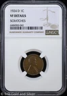 1924-D 1C Lincoln Wheat Cent NGC VF Details