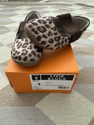Livie & Luca Girls Leopard Ballet Flat Slip On - US toddler size 9