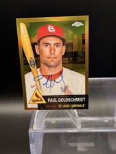 2022 Topps Chrome Platinum Paul Goldschmidt Gold Refractor Auto #/50 - Cardinals