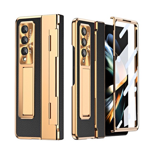 For Samsung Galaxy Z Fold 7/6/5/4/3 Hinge Leather Flip back hard Flip Stand Case - 第 2/83 張圖片