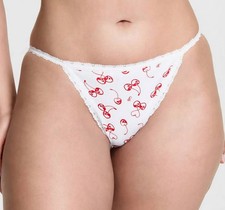 Victoria's Secret PINK XL Wink Lace-Trim String Bikini Panty Cherries