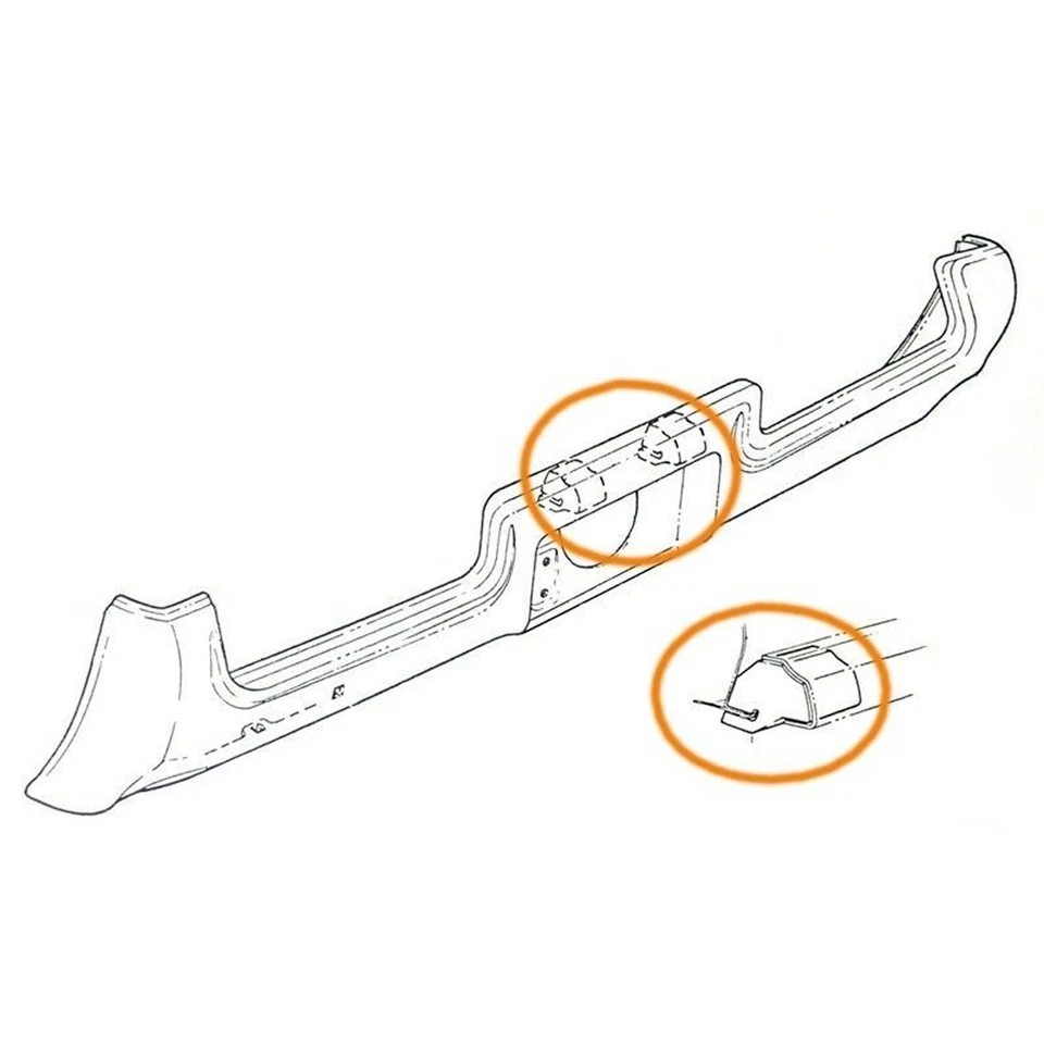 1969 Pontiac, Lemans, Tempest, GTO para-choques traseiros de borracha impacto 2 peças - Imagem 2 de 4