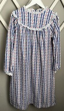 Nice Lanz of Salzburg Girls XL 14/16 Nightgown Blue Red Floral/Heart Lace Trim