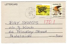1988 Jan 14th. Uprated Letter Card. Coogee to Adelaide, SA.
