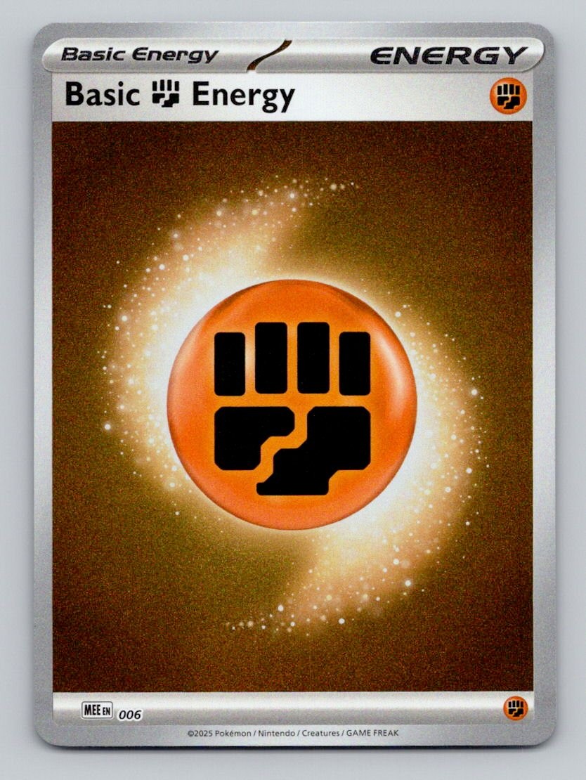 Basic Fighting Energy - 006 6 Mega Evolution Energies Pokemon Reverse Holo NM