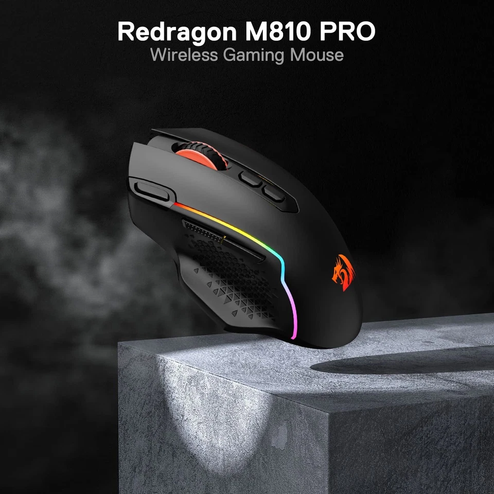 M810 Pro Wireless Gaming Mouse, 10000 DPI Wired/Wireless Gamer Mouse w/Rapid ... - Image 2 of 4