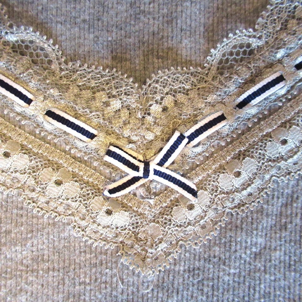 Vintage Hollister Tank Top Large Gray Lace Ribbed Cami Bella Swan Elena Gilbert - Image 4 of 4