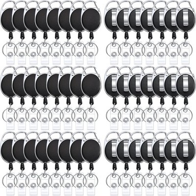 Honoson 50 Pcs Heavy Duty Retractable Badge Reels Batch ID Badge Holder Retracta