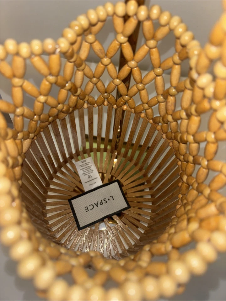 Bolso L Space Casanova Cartera Vacay órgano Cuentas Madera Bolso Cubo Diseñador Nuevo con Etiquetas y2k Foto 4 de 4