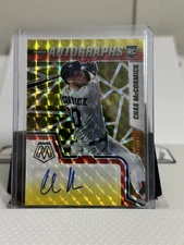 2022 Mosaic Rookie Auto Choice Fusion Red & Yellow #RAM-CM Chas McCormick /88
