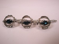 1/2" Blue Rhinestone Vintage Formal Tuxedo Prom Shirt Stud set e09