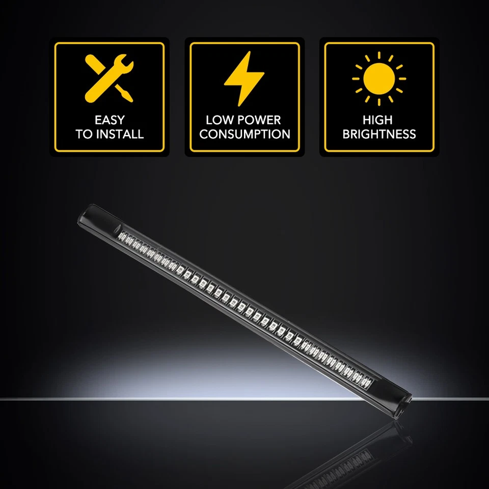 4 peças 8" motocicleta 48 LED integrado freio parada seta luz traseira barra tira - Imagem 4 de 4