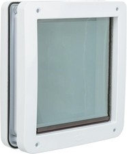 2Way Locking Dog Door for Small to Medium Dogs Easy Installation, White