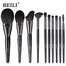 Baili 10pcs Rose Gold Tube Synthetic Hair Vegan Luxury Makeup Brush Set Contour