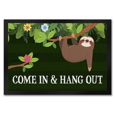 Come in and hang out Fußmatte mit Faultier Motiv Dschungel chillen Wohnungstüre