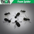 6 pc Foam Spider Flies - Black #14 Fly Fishing Set for Panfish Bluegill Trout B1 — photo 2