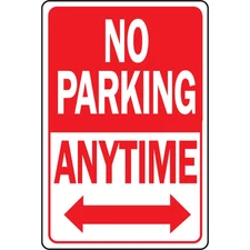 Hy-Ko™ No Parking Anytime Sign 12" x 18" (1 pc.)