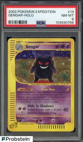 2002 Pokemon Expedition #13 Gengar Holo PSA 8 NM-MT