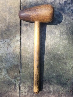 Vintage Wooden Lead Dressing Bossing Stick Mallet
