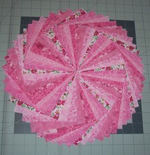 54 Pink Calico Fabric 5" Quilting Squares 100 Cotton Charm pack bundle