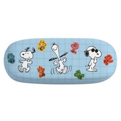 Brillenetui Peanuts, Snoopy und Woodstock (blau kariert)