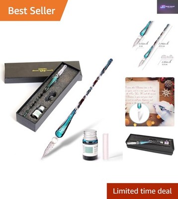 Wasserdichtes Glas Dip Pen Set mit Stiftablage - Exquisites Geschenk für Kreative