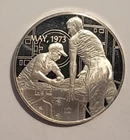1973 SKYLAB I SPACE ART COIN Conrad Kerwin Weitz 925 Sterling Silver Round PROOF