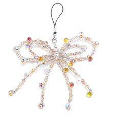 Beaded Phone Charm Wrist Straps Cute Butterfly Bow Star Crystal Bracelet Clear