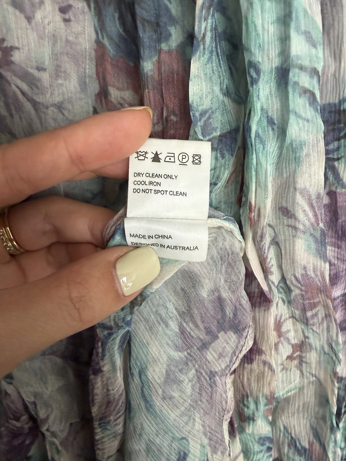 Zimmermann Silk Maxi Tent Dress Pastel Purple Green size 1 AU 10 US 6