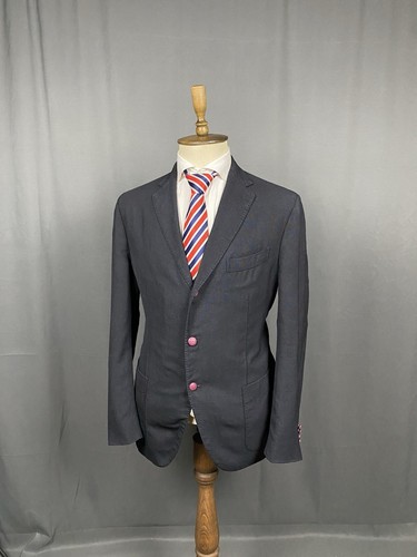 Boglioli K. Sakko Herren schwarz Wolle ungefüttert Sommer Blazer Sportmantel Jacke Gr. 54 - Bild 4 von 11