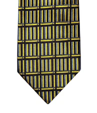 Turnbull & Asser Neiman Marcus Short Necktie Gold Blue Geometric Silk England