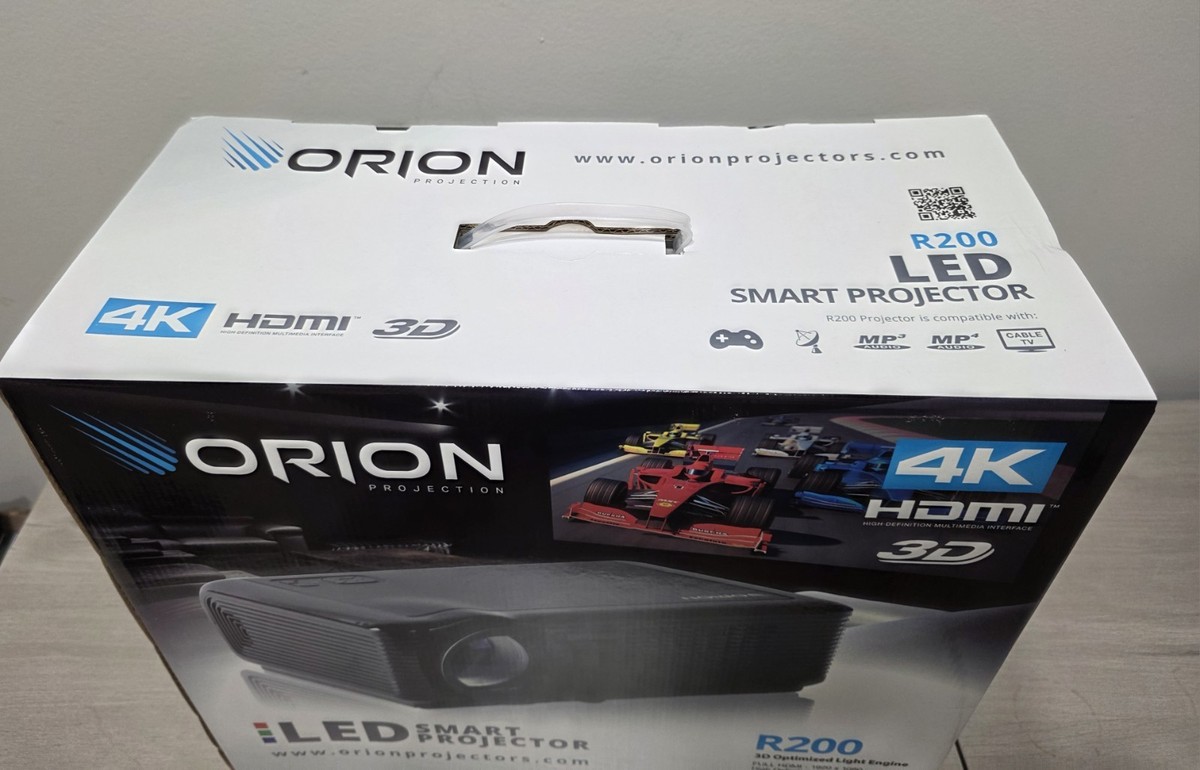 Orion 4K HDMI 3D R200 LED smart projector. Retails For $5000. Open