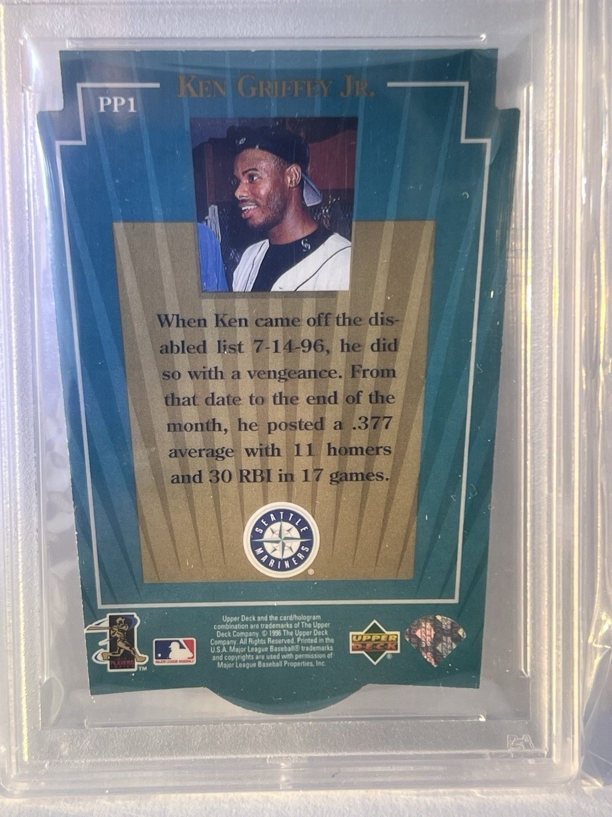 1997 Upper Deck Ken Griffey Jr Power Package Die-Cut #PP1  Mariners 💥PSA 9💥 view 3