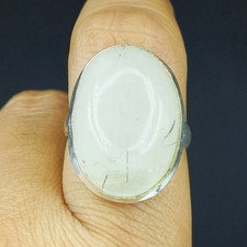 Natural Rutile Quartz Gemstone Handmade 925 Sterling Silver Ring Size-9 US