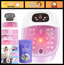 Relaxing Foot Spa Massager with Heat, Bubbles  Vibration - 22 Rollers, Lavender