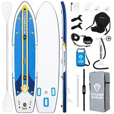 Large Size Inflatable Fishing Kayak 12'×34"×6" Ultra-Light Paddle Board, Stan...