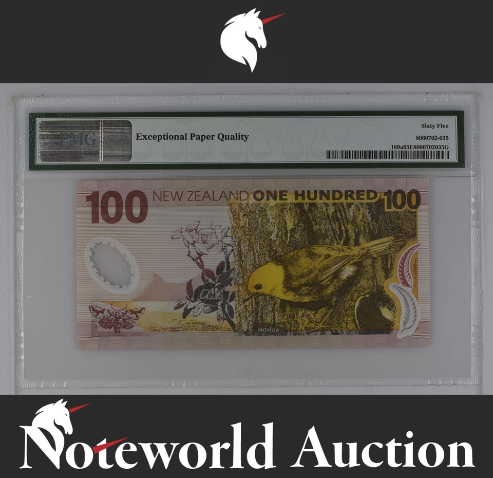 New Zealand 100 Dollars 1999 P 189a Polymer UNC PMG 65 EPQ - Image 2 of 4