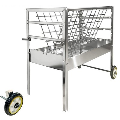 2 in 1 Hay Feeder 45-Inch Horses & Small Livestock Galvanized Steel Pasture Feed