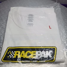 (1) Large RACEPAK T-SHIRT with LOGO White, Brand New