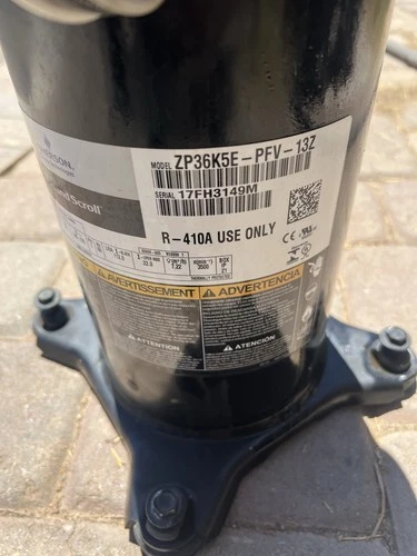 COPELAND SCROLL COMPRESSOR model ZP36K5E - PFV -13Z year 2017 220v 1 Phase  410a