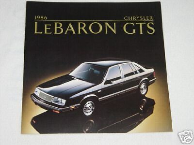 1986 Chrysler LeBaron GTS Color Car Brochure MINT - Bild 1 von 1