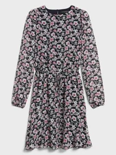 NWT Banana Republic Factory Navy Floral Flounce-Hem Fit-and-Flare Dress Size S